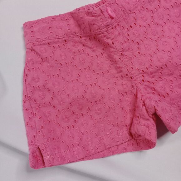 ⭐ Gymboree Toddler Girls Pink Eyelet Shorts Elastic Back Lace Cotton sz: 5 - Picture 3 of 6